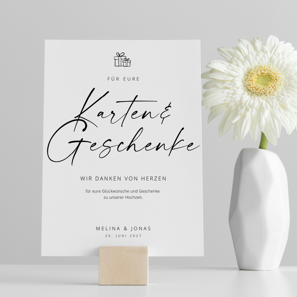 Geschenketisch Schild Hochzeit modern Geschenketisch Schild Hochzeit modern