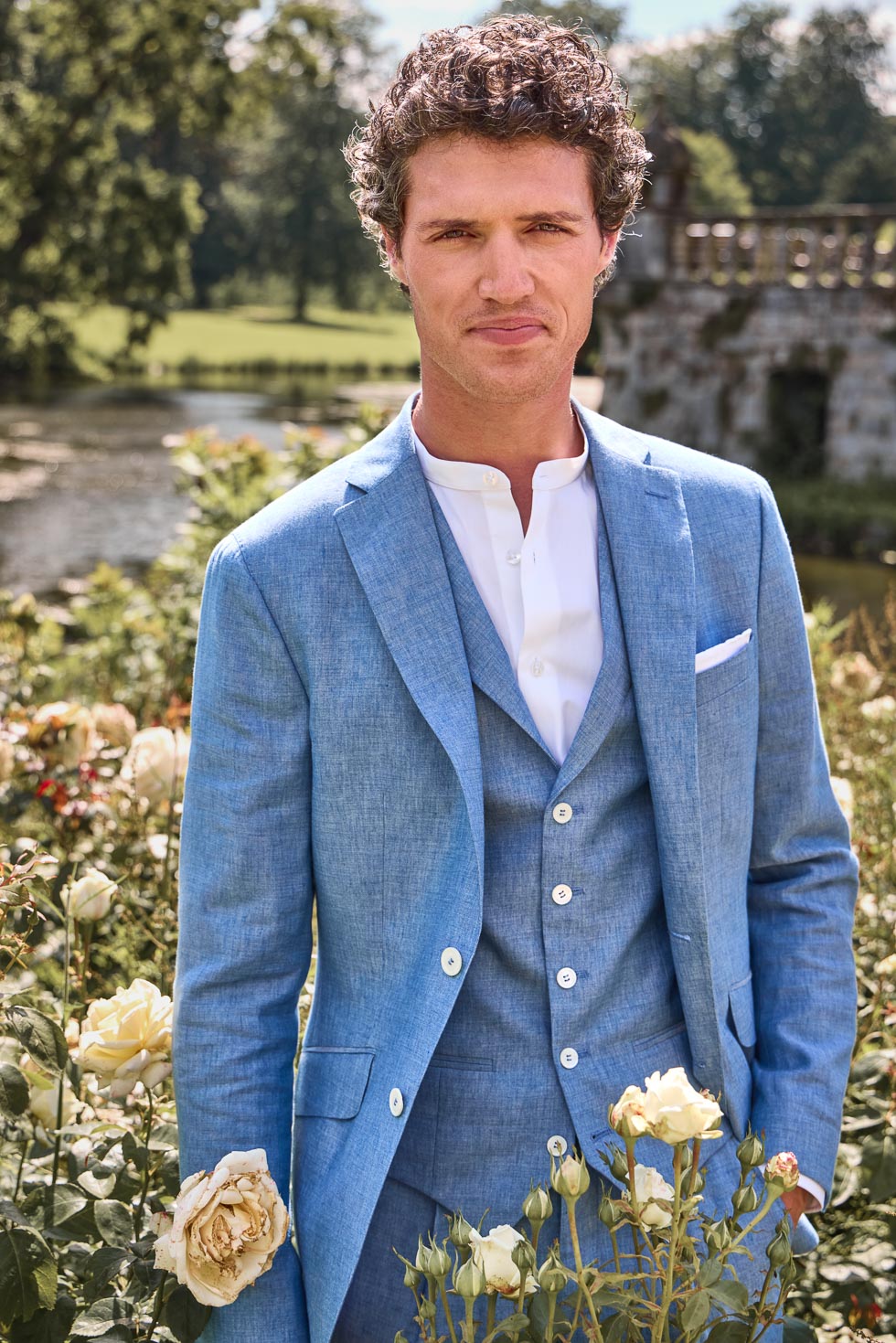 Lässiger Hochzeitsanzug Hellblau Vintage Lässiger Hochzeitsanzug Hellblau Vintage