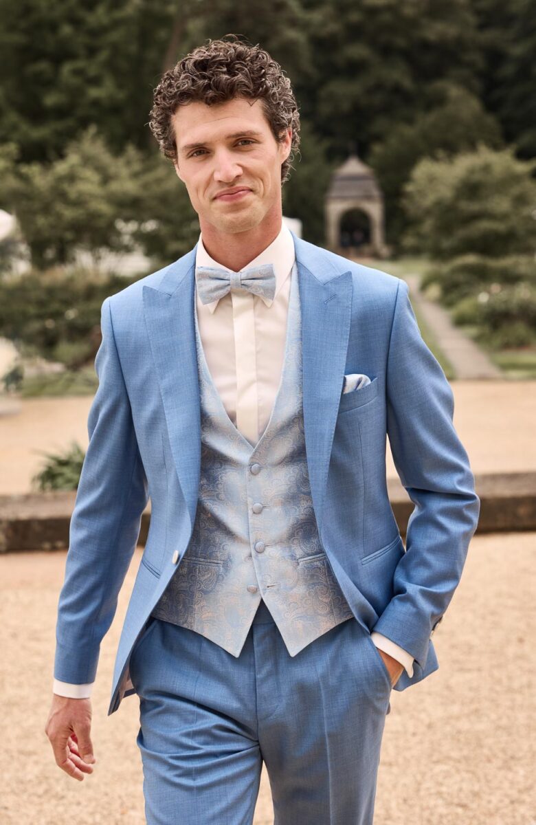 Hochzeitsanzug Hellblau Weste Fliege Hochzeitsanzug Hellblau Weste Fliege