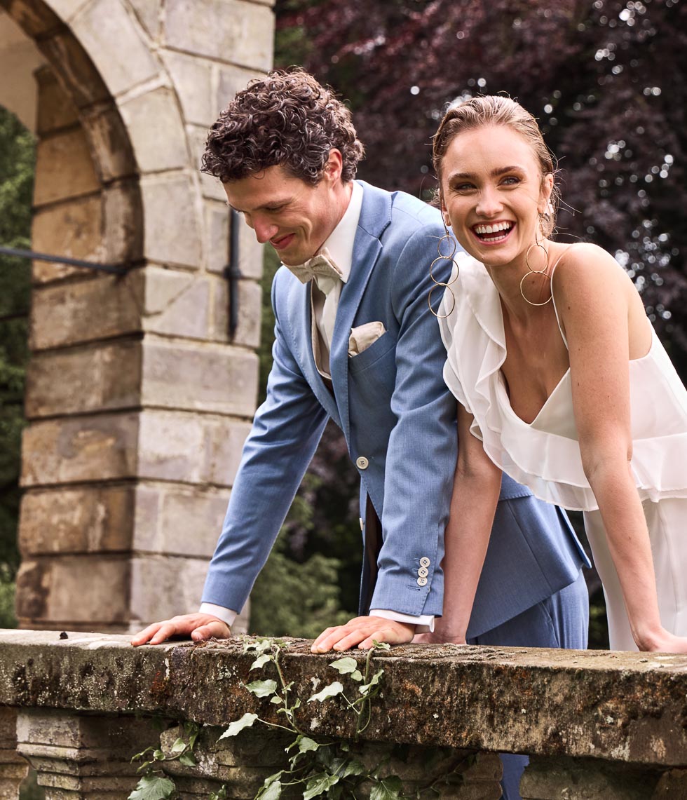 Moderner Hochzeitsanzug Hellblau Beige Moderner Hochzeitsanzug Hellblau Beige