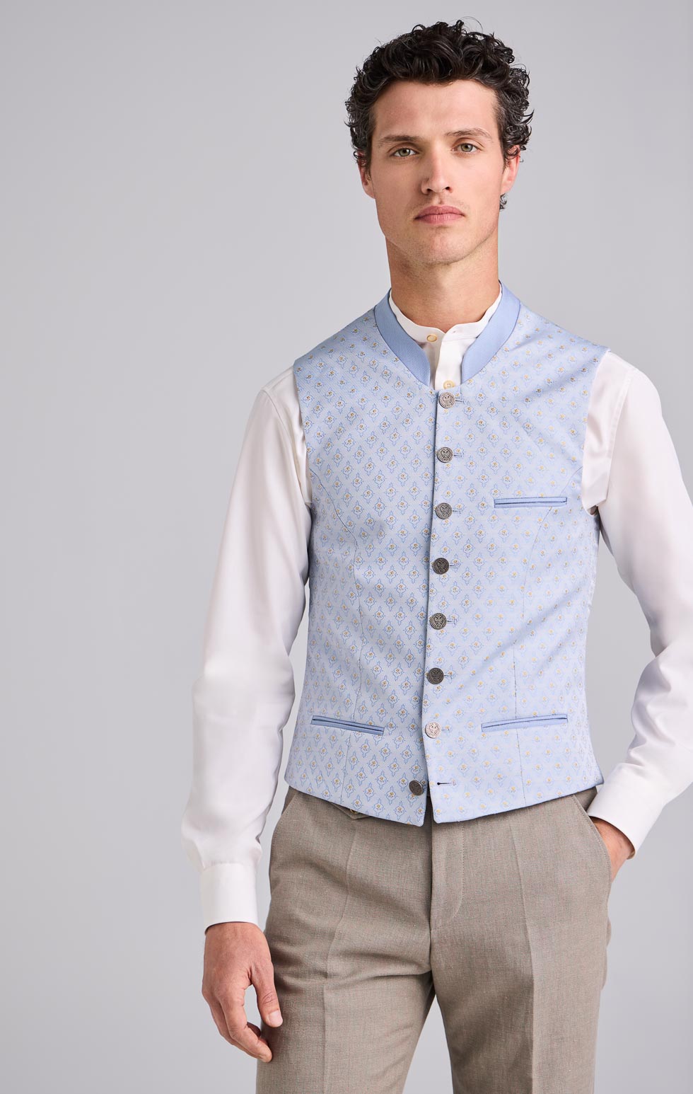 Trachtenanzug Hochzeit Weste Hellblau
