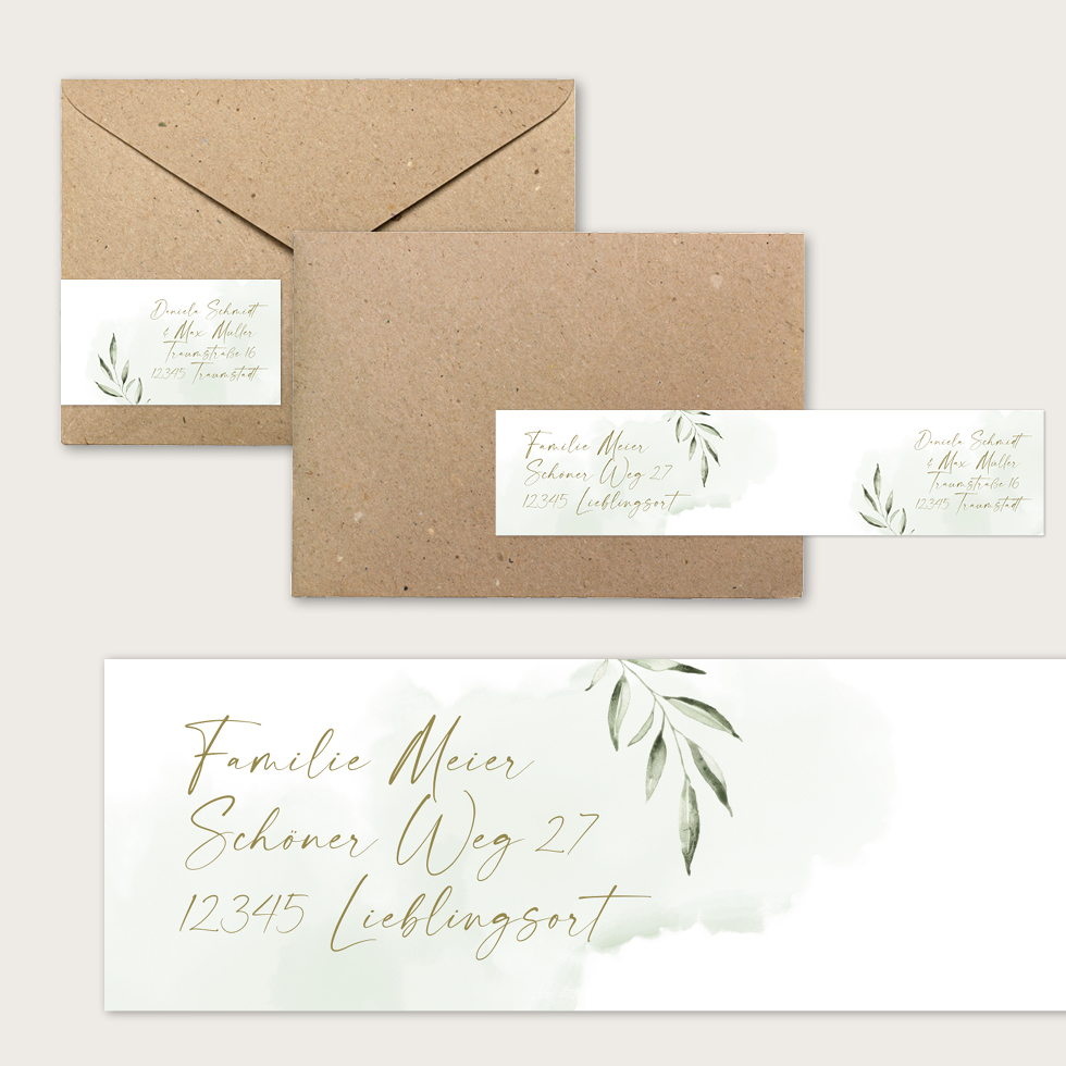 Adressaufkleber Hochzeit Eukalyptus Adressaufkleber Hochzeit Eukalyptus