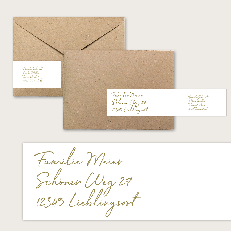 Adressaufkleber Gold Handschrift Adressaufkleber Gold Handschrift