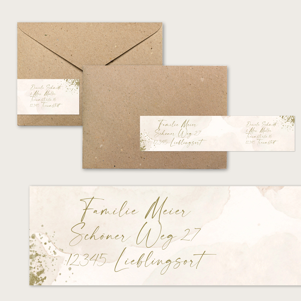 Adressaufkleber Beige Gold Adressaufkleber Beige Gold