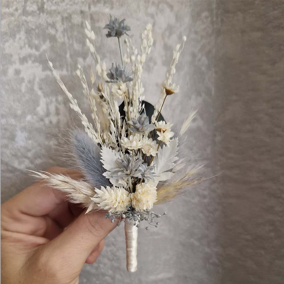 Anstecker Trockenblumen Blau Bräutigam Anstecker Trockenblumen Blau Bräutigam