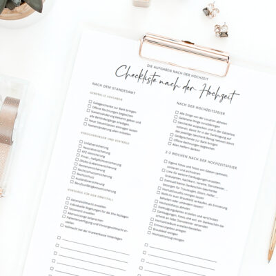 Checkliste nach der Hochzeit Download