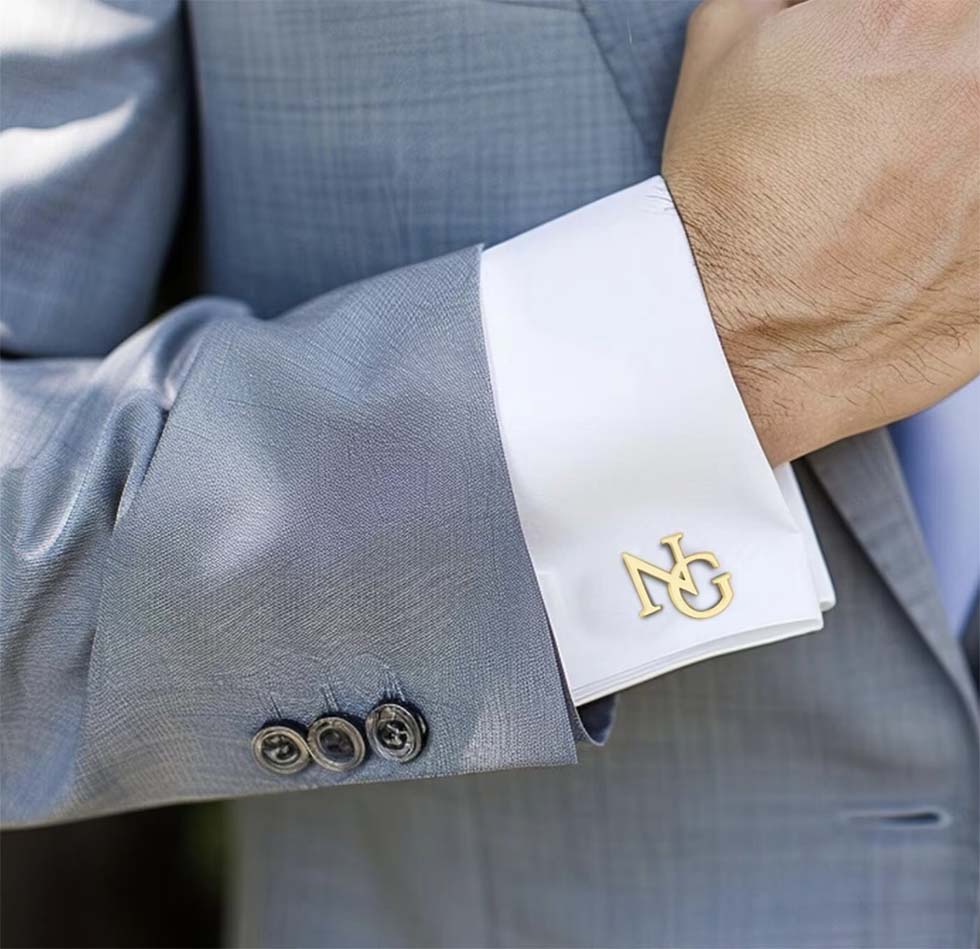 Manschetten Hochzeit gold Initial klassisch Manschetten Hochzeit gold Initial klassisch