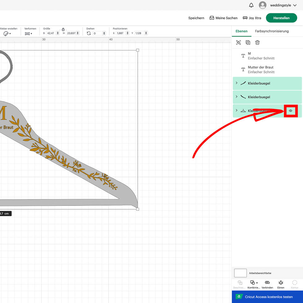 Ebene ausblenden Cricut Design Space Ebene ausblenden Cricut Design Space