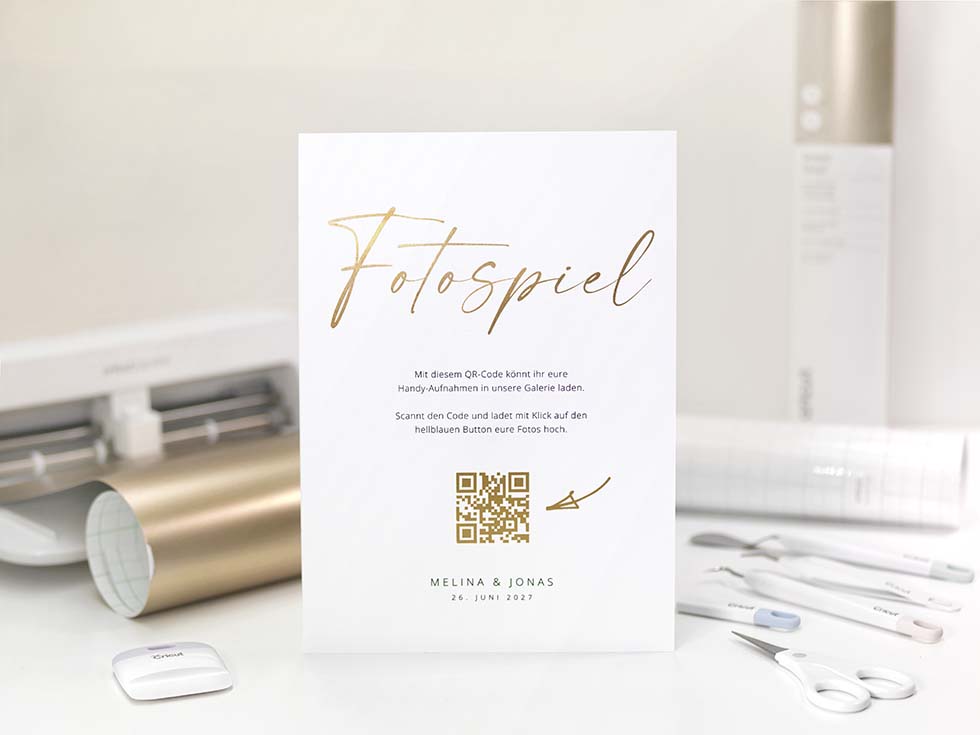 Hochzeitsschild Goldfolie selber machen Hochzeitsschild Goldfolie selber machen