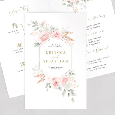 Einladung Hochzeit romantisch Boho