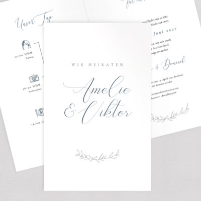 Einladung Hochzeit elegant Kalligraphie