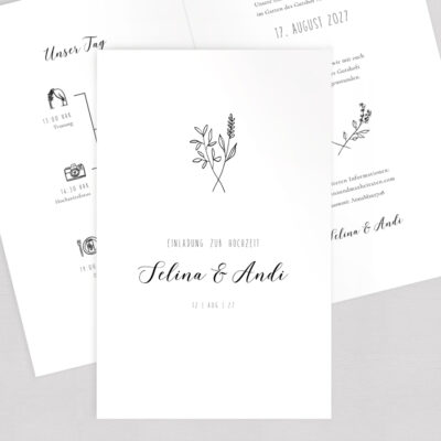 Hochzeitseinladung puristisch modern