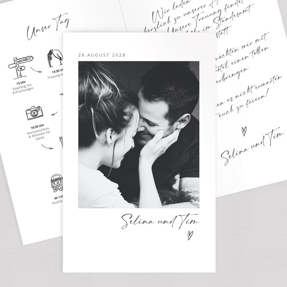 Einladung Hochzeit Klappkarte Foto modern Einladung Hochzeit Klappkarte Foto modern