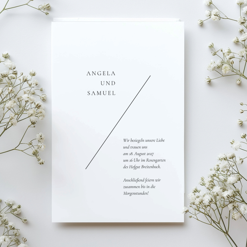 Einladung Hochzeit puristisch modern Einladung Hochzeit puristisch modern