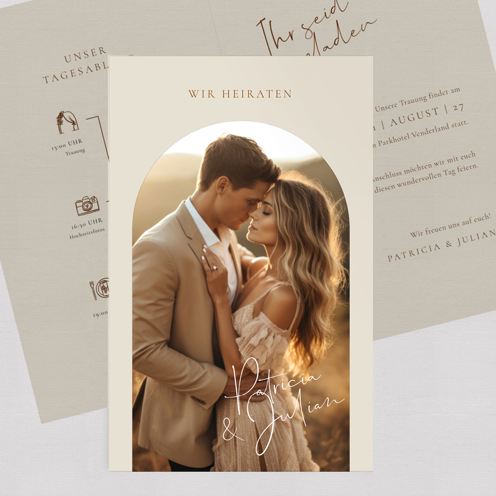 Einladung Hochzeit Beige Klappkarte Boho Einladung Hochzeit Beige Klappkarte Boho
