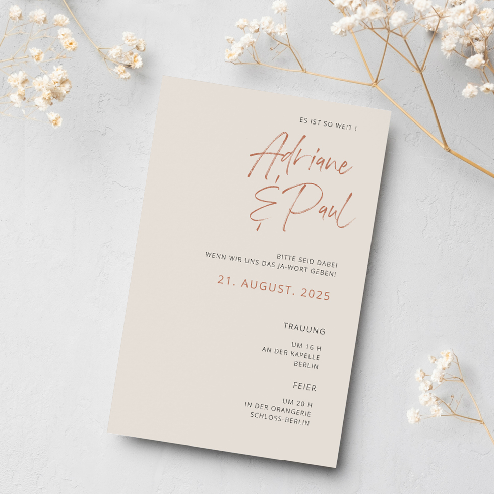 Hochzeitseinladung Boho modern minimalistisch Hochzeitseinladung Boho modern minimalistisch