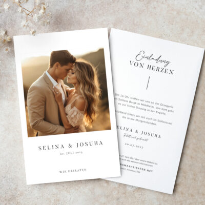 Hochzeitseinladung Karte Foto modern