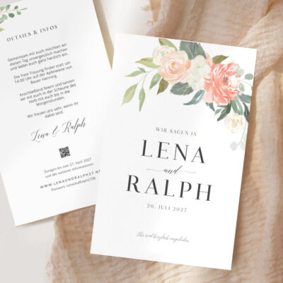 Hochzeitseinladung Karte romantisch