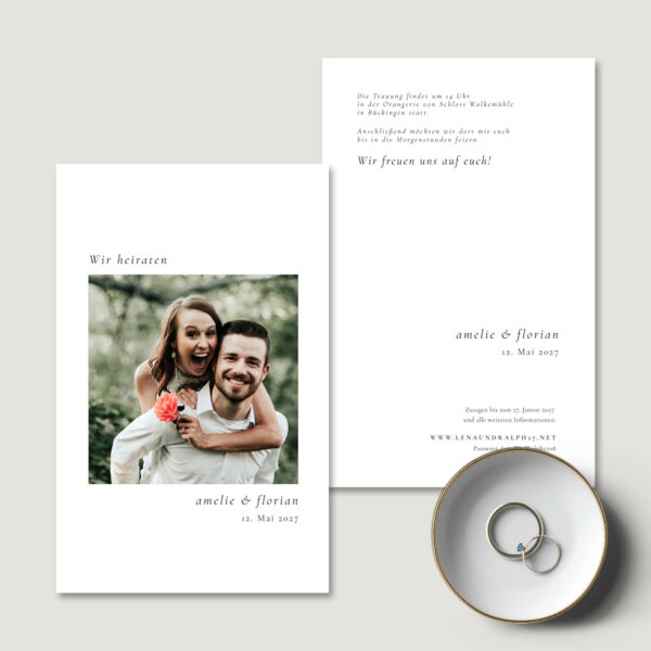 Hochzeitseinladung Foto Karte