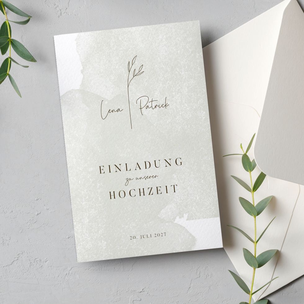 Hochzeitseinladung Salbeigrün Hochzeitseinladung Salbeigrün