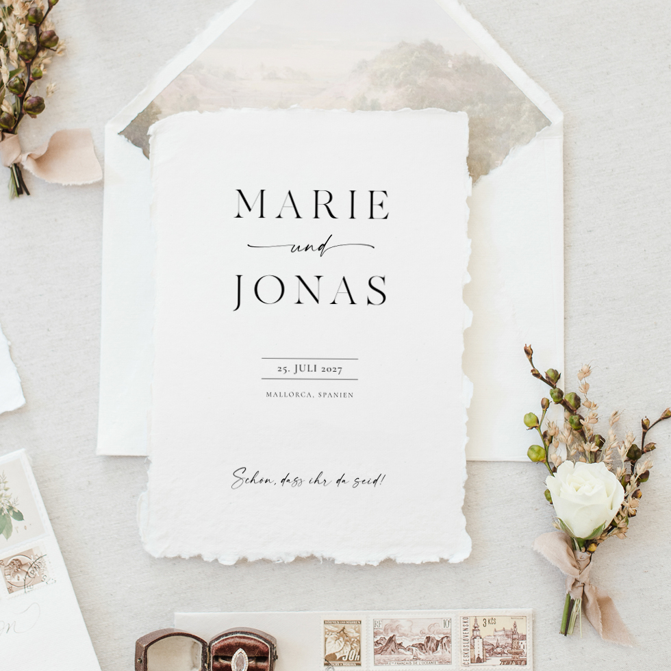 Hochzeitseinladung modern elegant