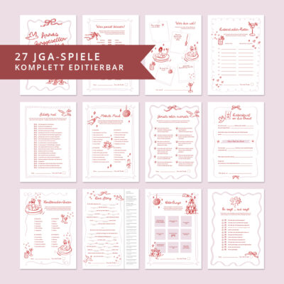 JGA Spiele Set personalisierbar