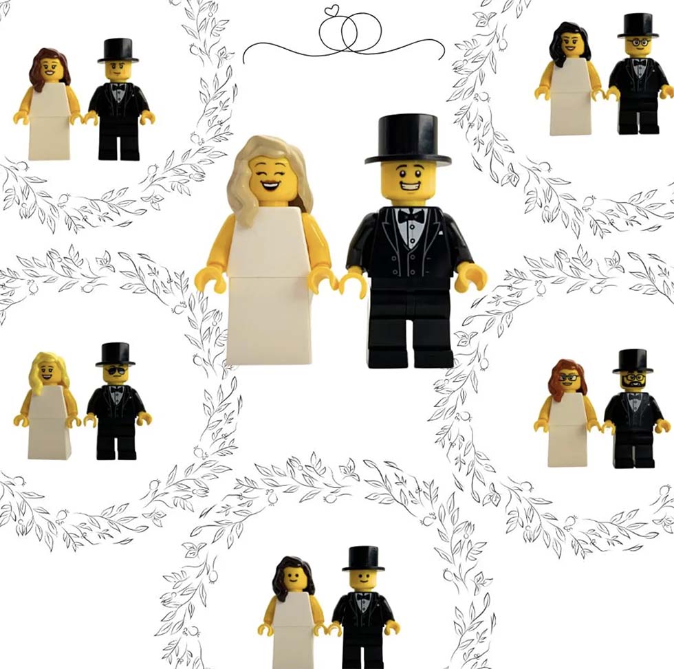 Cake Topper Hochzeit Lego Figuren